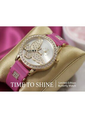 Quartz Butterfly Pink Band Watch